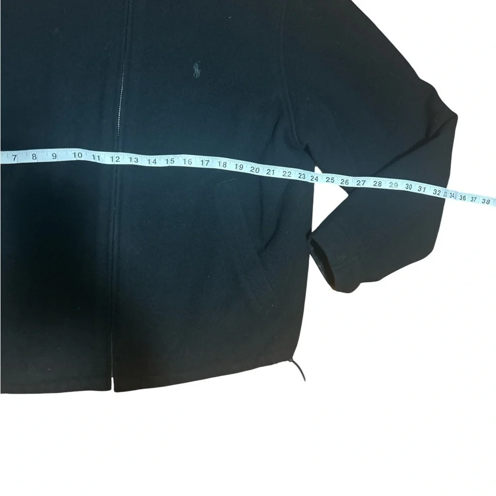Polo Ralph Lauren Black Wool Bomber Jacket Mens L Minimalist Preppy